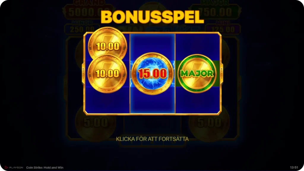 Bonusspel i slotten Coin Strike