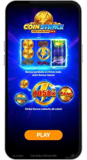 Écran teaser de la fonctionnalité bonus Coin Strike