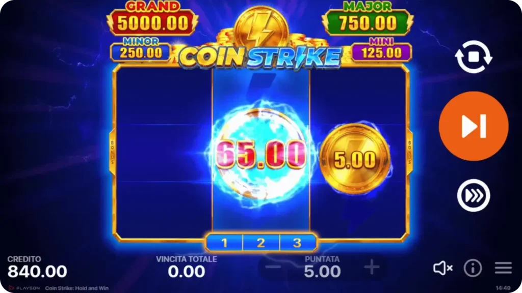 Funzione Coin Strike nella slot Coin Strike