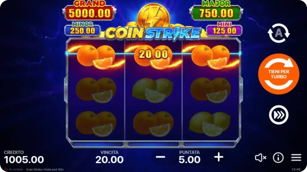 Funzione Pile of Gold nella slot Coin Strike