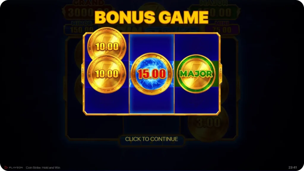 Gra bonusowa w slocie Coin Strike