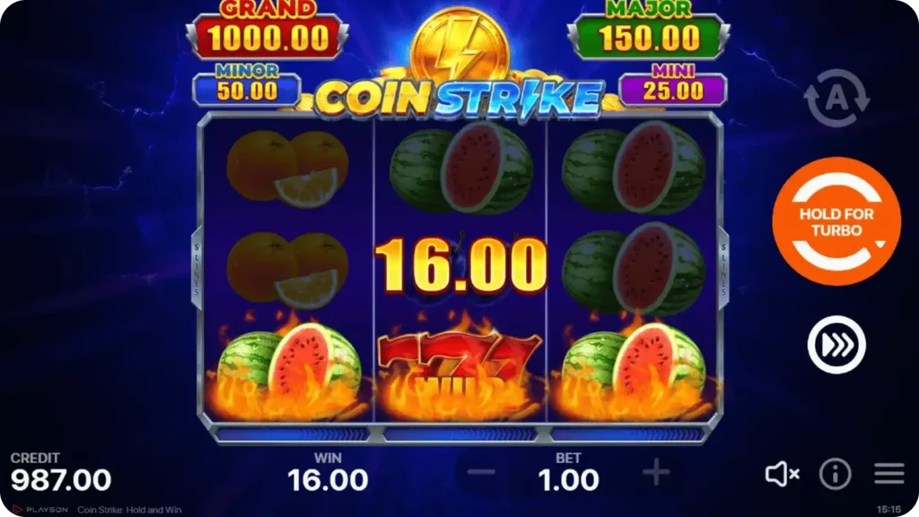 Pile of Gold Feature in slot Coin Strike