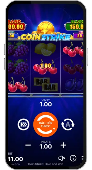 Vinstlinje med körsbärssymboler