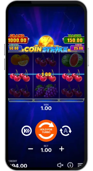 Winning line with cherry symbols
