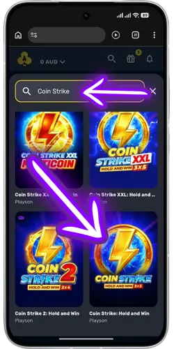 Coin Strike game page open in Chrome or Safari